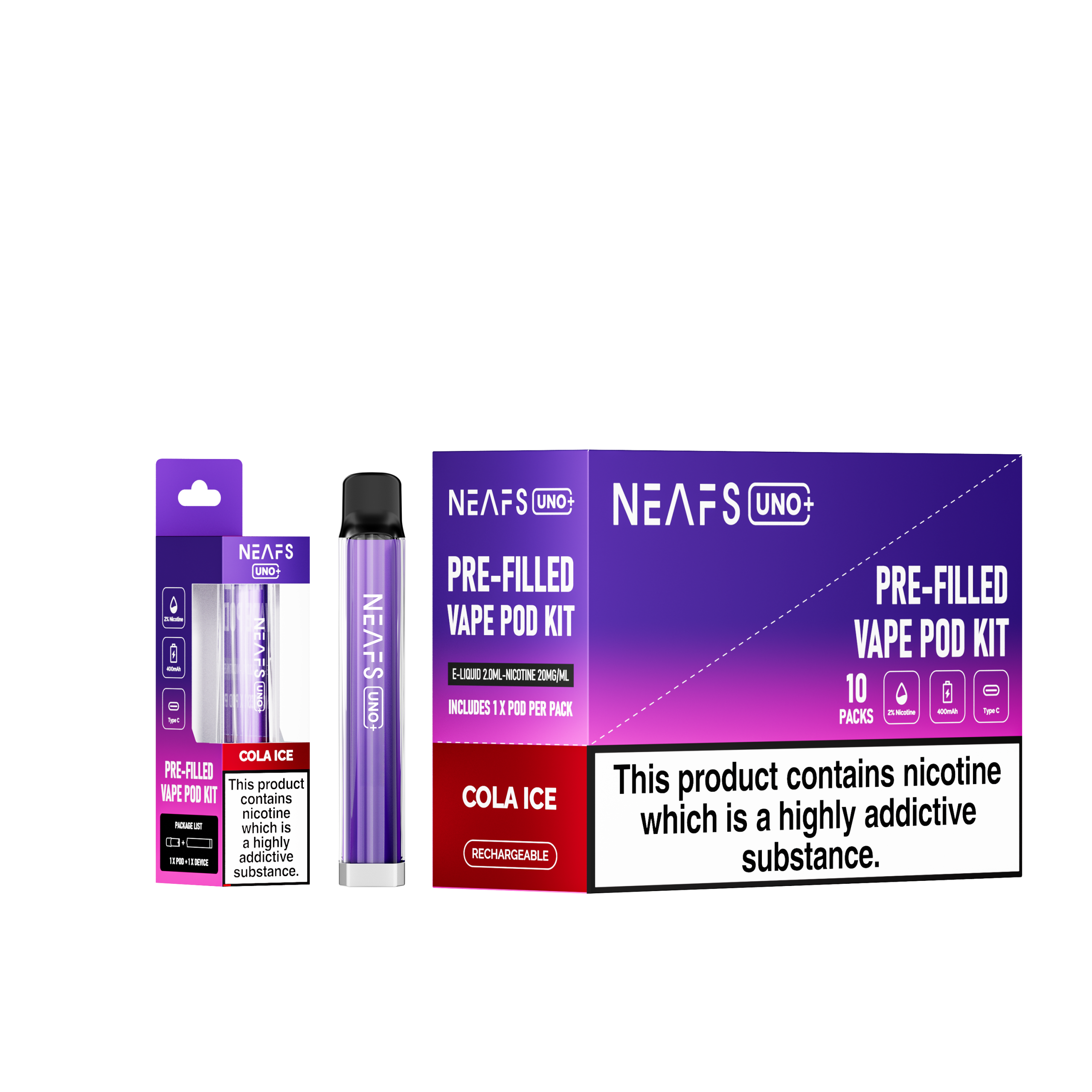 NEAFS UNO+ Crystal Vape Gemischtes 6er-Pack – Bild 4